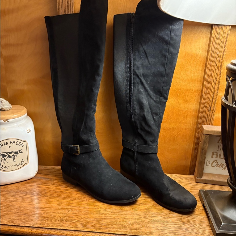 Style & Co. Elegant Black Over the Knee Boots